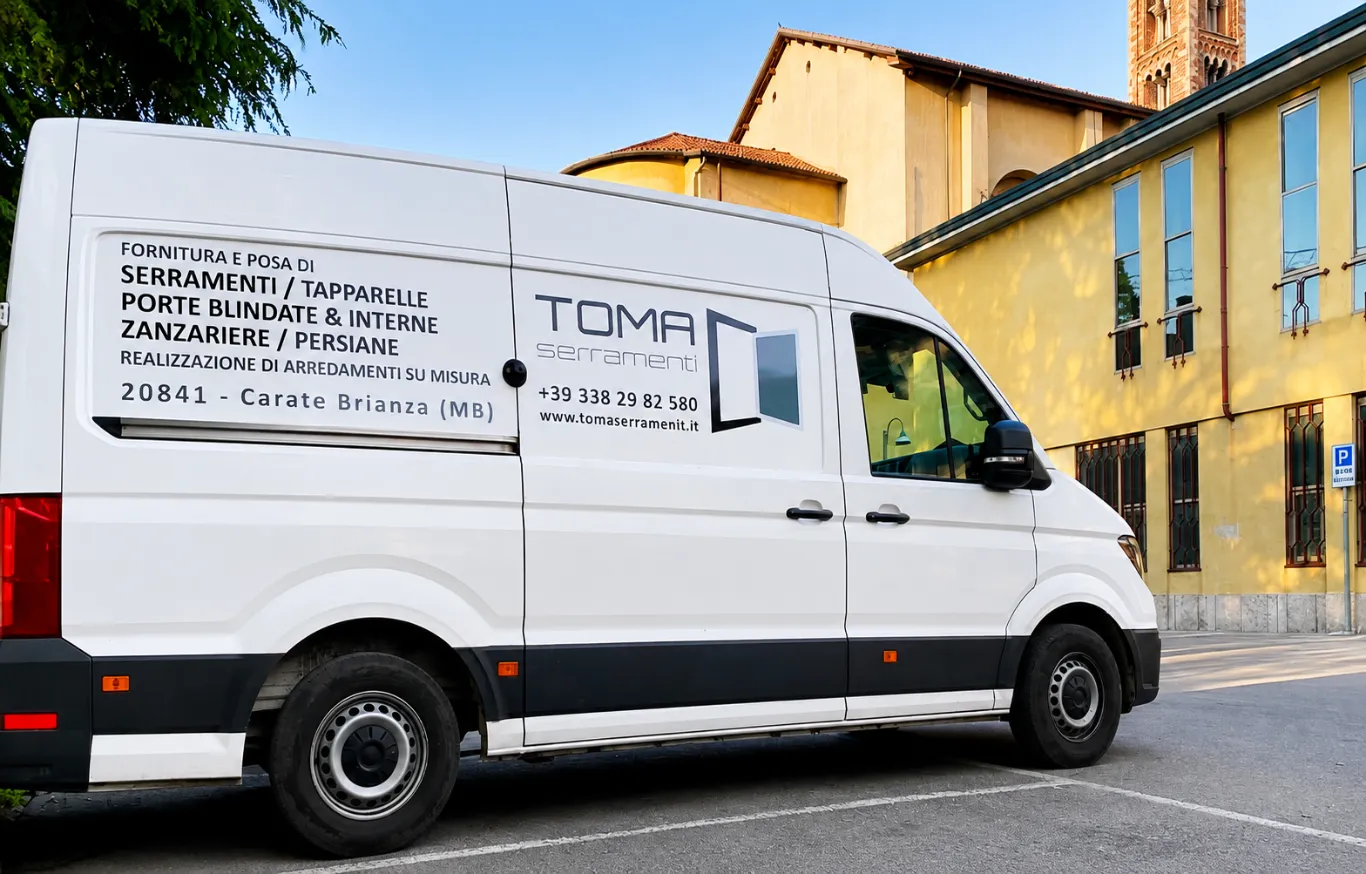 furgone-toma-serramenti-per-sopralluogo-e-scelta-dei-materiali-a-milano
